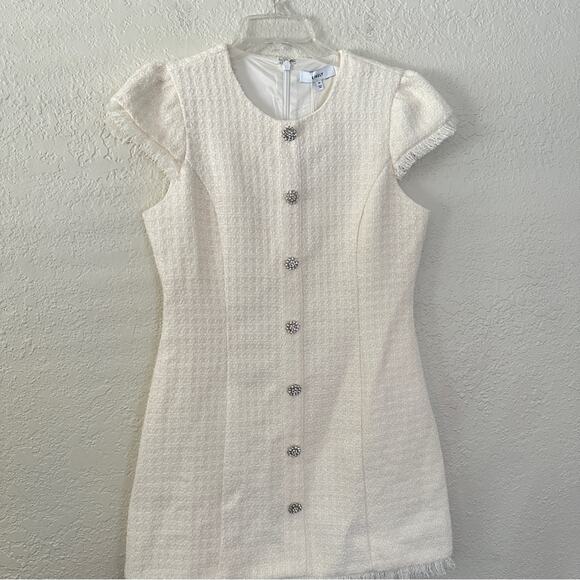 NWT Likely Collarless Riello Tweed Dress In Ivory 10 - Picture 3 of 7